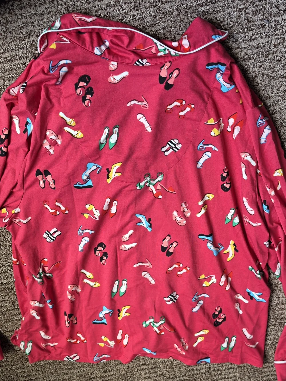 kate spade Bright Pink Shoe-Print Pajama Set